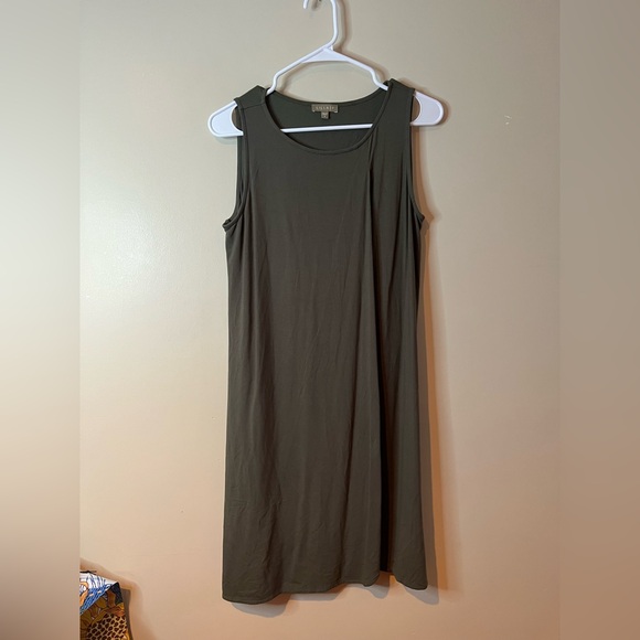 Lilla P Dresses & Skirts - Anthropologie Lilla P Olive Green Swing Tank Midi Dress EUC